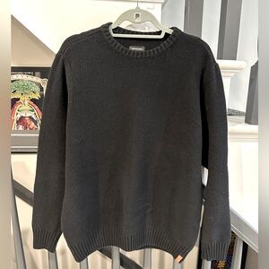 Black Waffle-Knit Sweater